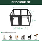 FXW AuraSpace Acrylic Indoor Dog Playpen for Puppies and Small Dogs, 24 Inch, 8 Panels, White