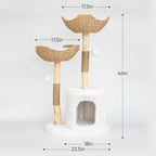 Modern Cat Tree for Indoor Cats Large Adult, 46" Tall Wooden Cat Tower for Large Cats with Scratching Post, Luxury Cat Condo, White
