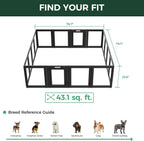 FXW AuraSpace Acrylic Indoor Dog Playpen for Puppies and Small Dogs, 24 Inch, 8 Panels, White