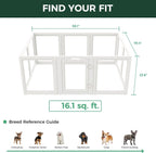 FXW AuraSpace Acrylic Indoor Dog Playpen for Puppies and Small Dogs, 24 Inch, 8 Panels, White