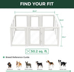 FXW AuraSpace Acrylic Indoor Dog Playpen for Puppies and Small Dogs, 24 Inch, 8 Panels, White