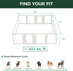 FXW AuraSpace Acrylic Indoor Dog Playpen for Puppies and Small Dogs, 24 Inch, 8 Panels, White