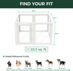FXW AuraSpace Acrylic Indoor Dog Playpen for Puppies and Small Dogs, 24 Inch, 8 Panels, White