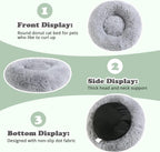 JOLLYVOGUE Dog & Cat Bed, Calming Anti-Anxiety Pet Bed for Small Dogs, Fluffy Donut Cushion for Small and Medium Pets (20")