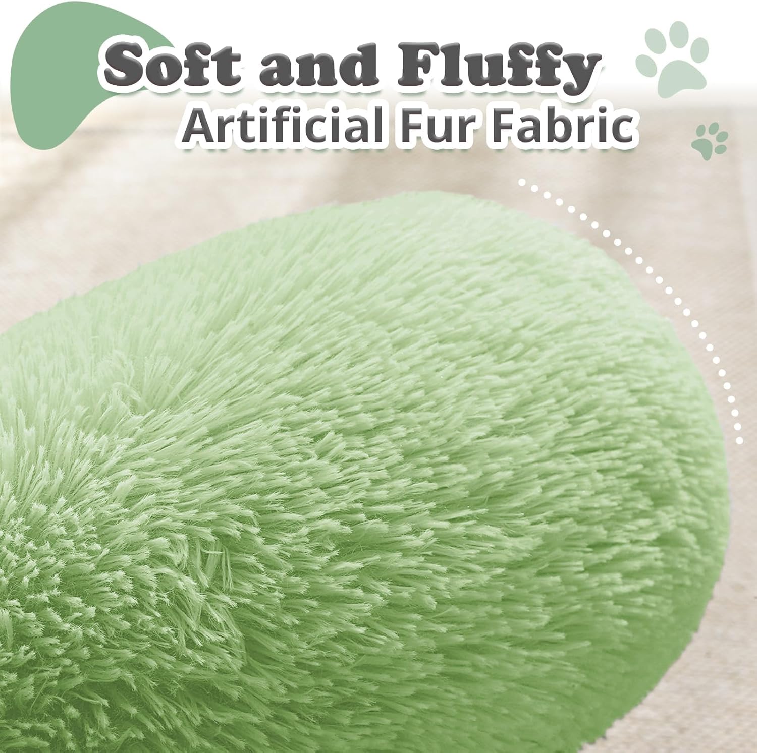 JOLLYVOGUE Dog & Cat Bed, Calming Anti-Anxiety Pet Bed for Small Dogs, Fluffy Donut Cushion for Small and Medium Pets (20")