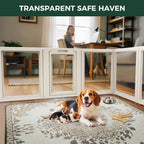 FXW AuraSpace Acrylic Indoor Dog Playpen for Puppies and Small Dogs, 24 Inch, 8 Panels, White