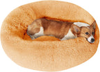 JOLLYVOGUE Dog & Cat Bed, Calming Anti-Anxiety Pet Bed for Small Dogs, Fluffy Donut Cushion for Small and Medium Pets (20")