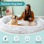 JOLLYVOGUE Dog & Cat Bed, Calming Anti-Anxiety Pet Bed for Small Dogs, Fluffy Donut Cushion for Small and Medium Pets (20")