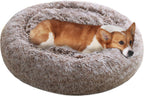 JOLLYVOGUE Dog & Cat Bed, Calming Anti-Anxiety Pet Bed for Small Dogs, Fluffy Donut Cushion for Small and Medium Pets (20")
