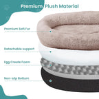 JOLLYVOGUE Dog & Cat Bed, Calming Anti-Anxiety Pet Bed for Small Dogs, Fluffy Donut Cushion for Small and Medium Pets (20")