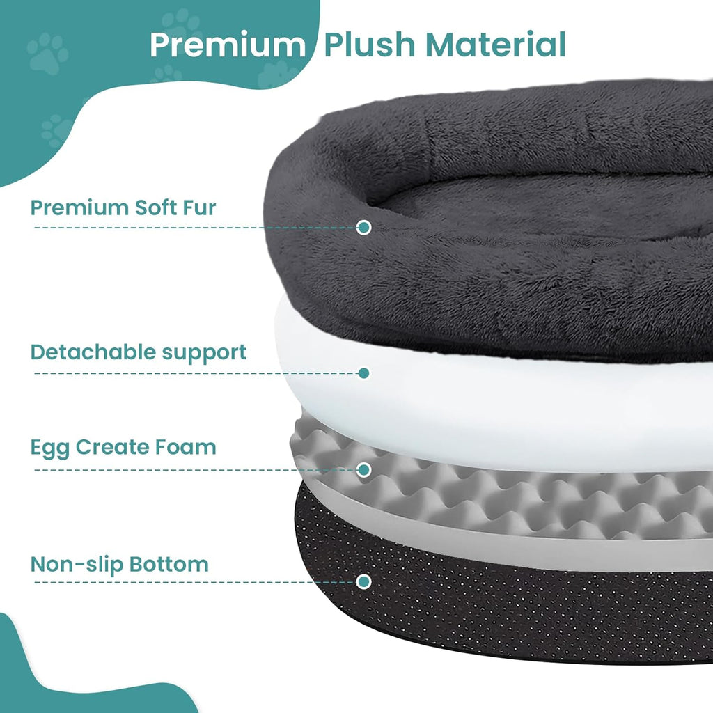 JOLLYVOGUE Dog & Cat Bed, Calming Anti-Anxiety Pet Bed for Small Dogs, Fluffy Donut Cushion for Small and Medium Pets (20")