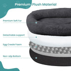 JOLLYVOGUE Dog & Cat Bed, Calming Anti-Anxiety Pet Bed for Small Dogs, Fluffy Donut Cushion for Small and Medium Pets (20")