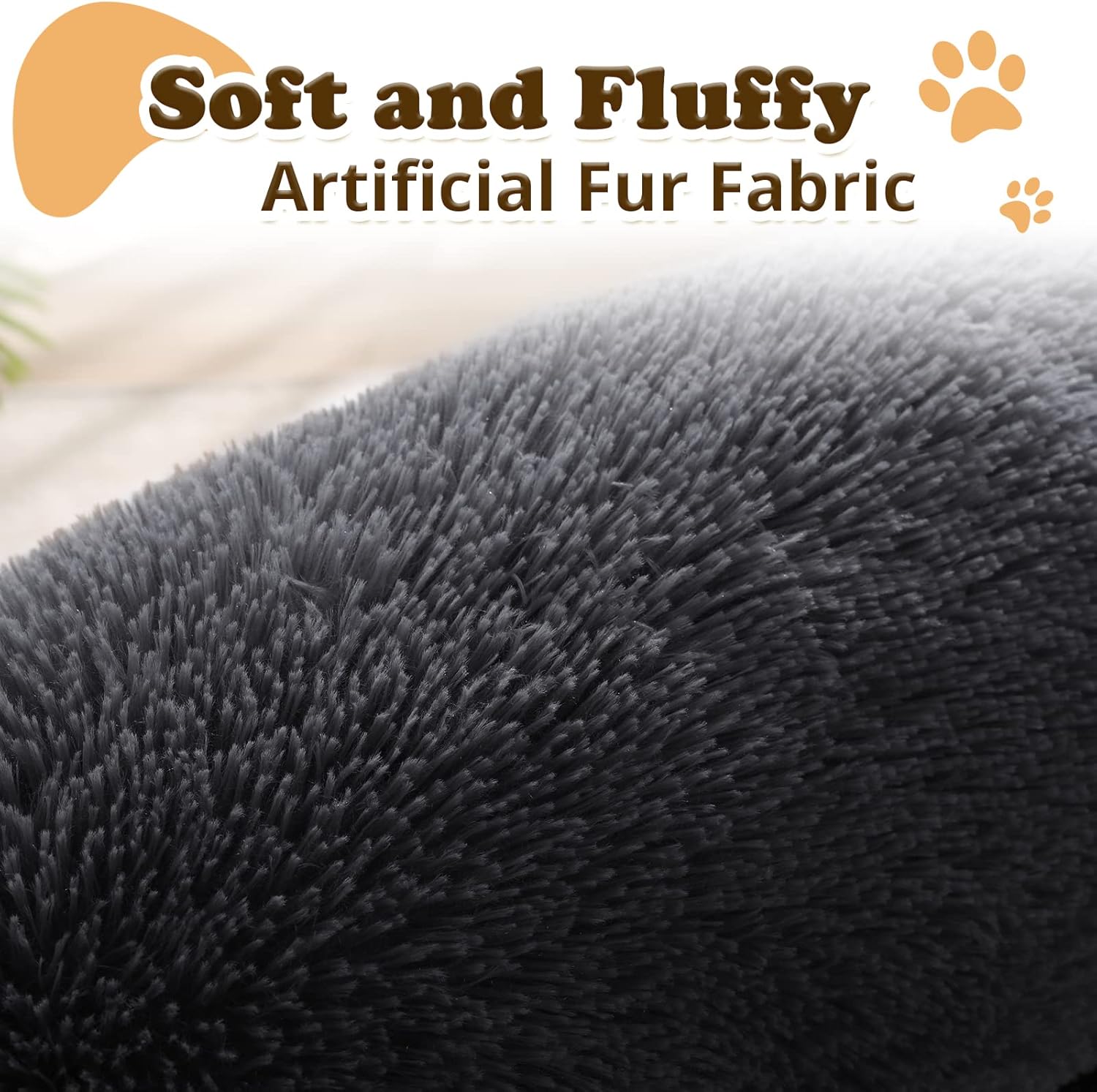 JOLLYVOGUE Dog & Cat Bed, Calming Anti-Anxiety Pet Bed for Small Dogs, Fluffy Donut Cushion for Small and Medium Pets (20")