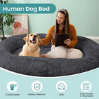 JOLLYVOGUE Dog & Cat Bed, Calming Anti-Anxiety Pet Bed for Small Dogs, Fluffy Donut Cushion for Small and Medium Pets (20")