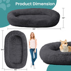 JOLLYVOGUE Dog & Cat Bed, Calming Anti-Anxiety Pet Bed for Small Dogs, Fluffy Donut Cushion for Small and Medium Pets (20")