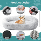 JOLLYVOGUE Dog & Cat Bed, Calming Anti-Anxiety Pet Bed for Small Dogs, Fluffy Donut Cushion for Small and Medium Pets (20")