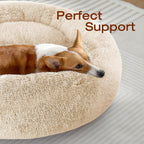 JOLLYVOGUE Dog & Cat Bed, Calming Anti-Anxiety Pet Bed for Small Dogs, Fluffy Donut Cushion for Small and Medium Pets (20")