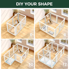 FXW AuraSpace Acrylic Indoor Dog Playpen for Puppies and Small Dogs, 24 Inch, 8 Panels, White