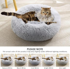 JOLLYVOGUE Dog & Cat Bed, Calming Anti-Anxiety Pet Bed for Small Dogs, Fluffy Donut Cushion for Small and Medium Pets (20")