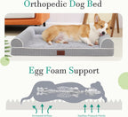 Orthopedic Dog Beds for Large Dogs,Waterproof Lined Egg Crate Foam Pet Bed Mat with Removable and Washable Cover and Non Slip Bottom,Dog Sofa Bed