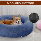 JOLLYVOGUE Dog & Cat Bed, Calming Anti-Anxiety Pet Bed for Small Dogs, Fluffy Donut Cushion for Small and Medium Pets (20")