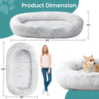 JOLLYVOGUE Dog & Cat Bed, Calming Anti-Anxiety Pet Bed for Small Dogs, Fluffy Donut Cushion for Small and Medium Pets (20")