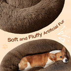 JOLLYVOGUE Dog & Cat Bed, Calming Anti-Anxiety Pet Bed for Small Dogs, Fluffy Donut Cushion for Small and Medium Pets (20")