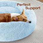 JOLLYVOGUE Dog & Cat Bed, Calming Anti-Anxiety Pet Bed for Small Dogs, Fluffy Donut Cushion for Small and Medium Pets (20")