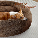 JOLLYVOGUE Dog & Cat Bed, Calming Anti-Anxiety Pet Bed for Small Dogs, Fluffy Donut Cushion for Small and Medium Pets (20")