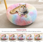 JOLLYVOGUE Dog & Cat Bed, Calming Anti-Anxiety Pet Bed for Small Dogs, Fluffy Donut Cushion for Small and Medium Pets (20")
