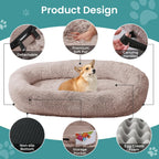JOLLYVOGUE Dog & Cat Bed, Calming Anti-Anxiety Pet Bed for Small Dogs, Fluffy Donut Cushion for Small and Medium Pets (20")