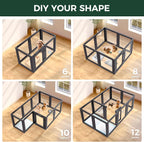 FXW AuraSpace Acrylic Indoor Dog Playpen for Puppies and Small Dogs, 24 Inch, 8 Panels, White