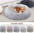 JOLLYVOGUE Dog & Cat Bed, Calming Anti-Anxiety Pet Bed for Small Dogs, Fluffy Donut Cushion for Small and Medium Pets (20")
