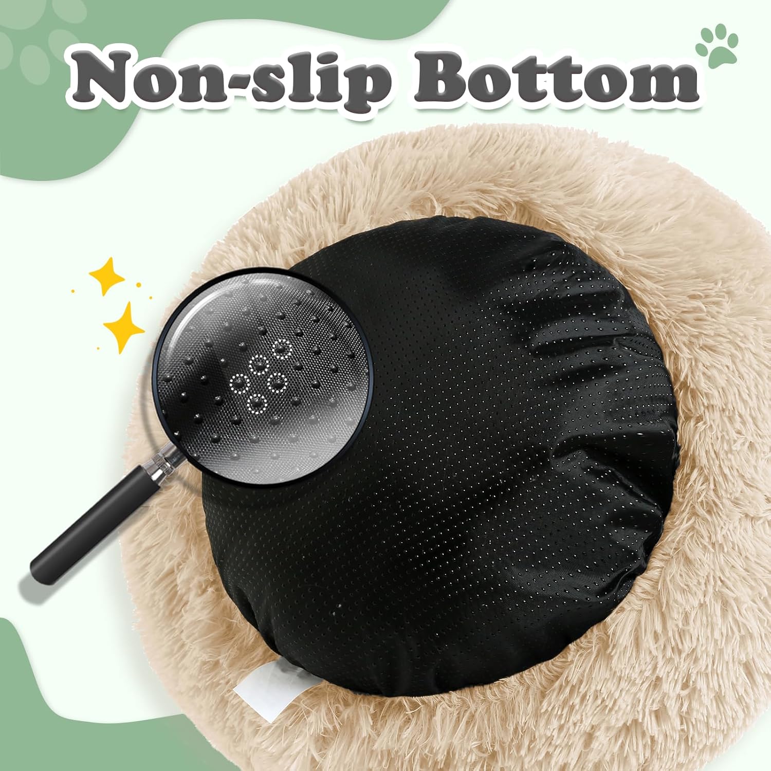 JOLLYVOGUE Dog & Cat Bed, Calming Anti-Anxiety Pet Bed for Small Dogs, Fluffy Donut Cushion for Small and Medium Pets (20")