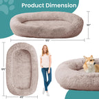 JOLLYVOGUE Dog & Cat Bed, Calming Anti-Anxiety Pet Bed for Small Dogs, Fluffy Donut Cushion for Small and Medium Pets (20")