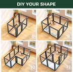 FXW AuraSpace Acrylic Indoor Dog Playpen for Puppies and Small Dogs, 24 Inch, 8 Panels, White
