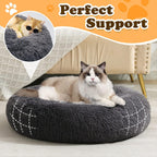 JOLLYVOGUE Dog & Cat Bed, Calming Anti-Anxiety Pet Bed for Small Dogs, Fluffy Donut Cushion for Small and Medium Pets (20")