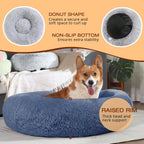 JOLLYVOGUE Dog & Cat Bed, Calming Anti-Anxiety Pet Bed for Small Dogs, Fluffy Donut Cushion for Small and Medium Pets (20")