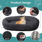 JOLLYVOGUE Dog & Cat Bed, Calming Anti-Anxiety Pet Bed for Small Dogs, Fluffy Donut Cushion for Small and Medium Pets (20")