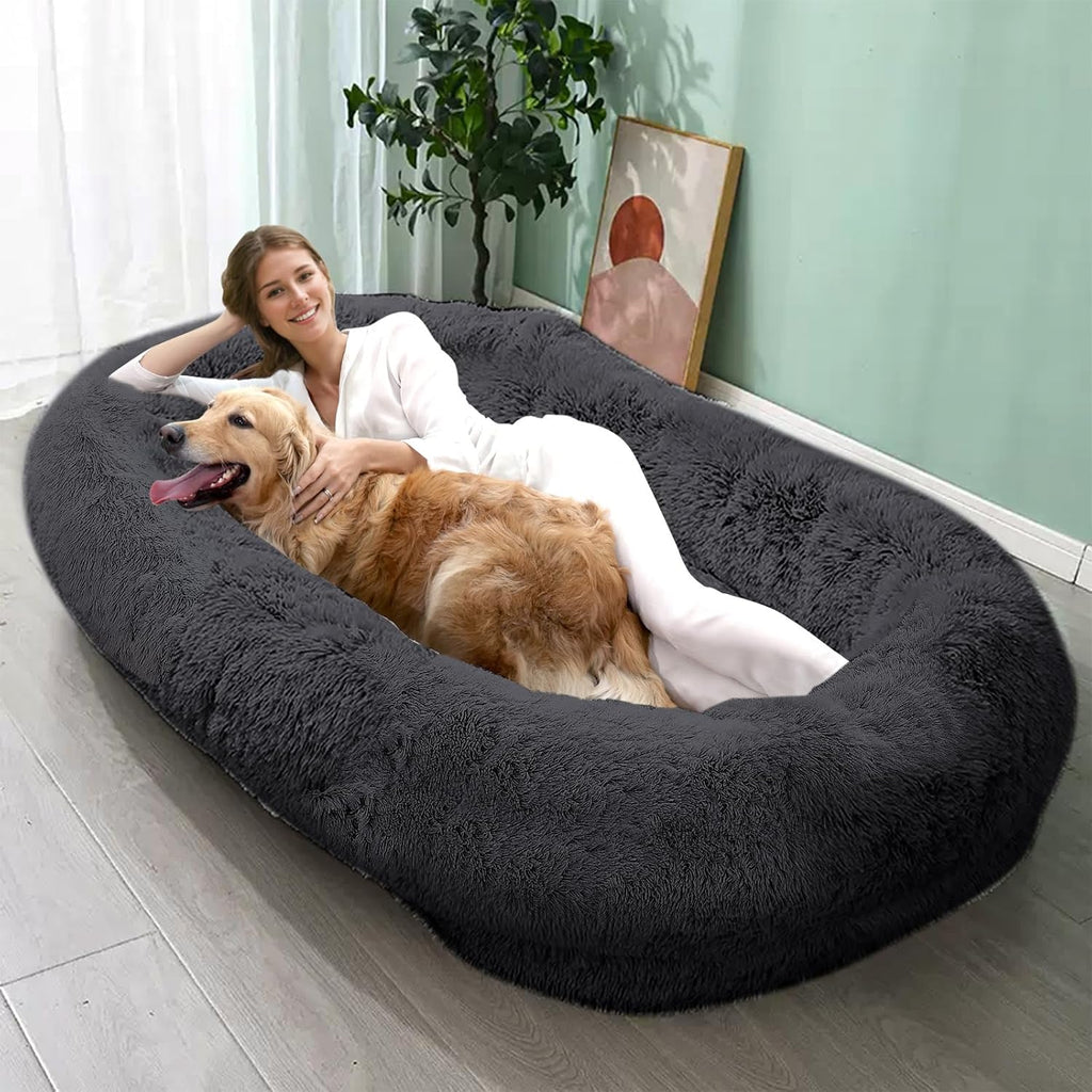 JOLLYVOGUE Dog & Cat Bed, Calming Anti-Anxiety Pet Bed for Small Dogs, Fluffy Donut Cushion for Small and Medium Pets (20")